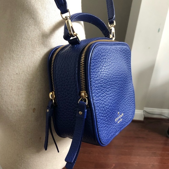 Kate Spade Bright Indigo Pebbled Leather Box Crossbody - Picture 3 of 14